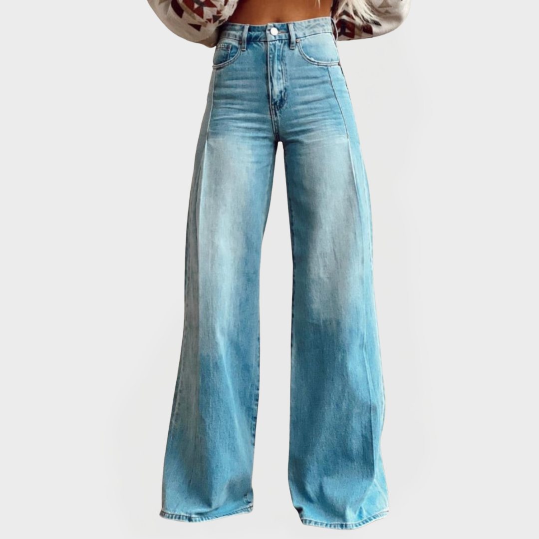 Stylish Jeans Pants with Wide Leg Opening