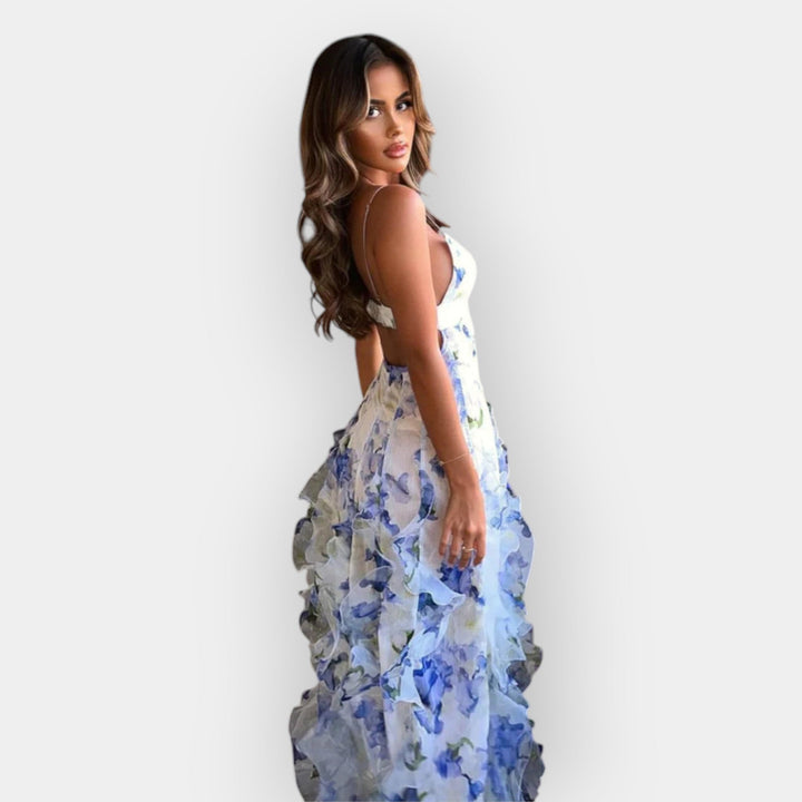 Maxi Dress with Adjustable Ruffles