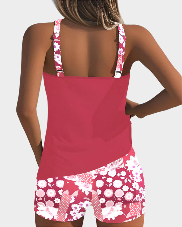 Comfortable Two-Piece Swimwear with Floral Design
