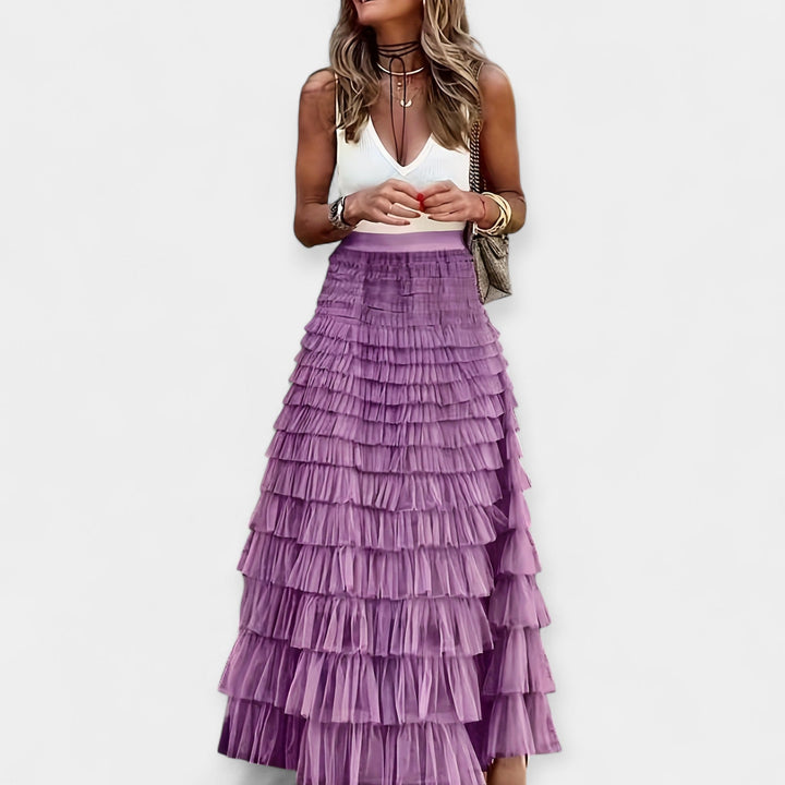 Boho Skirt with Net Satin Edge
