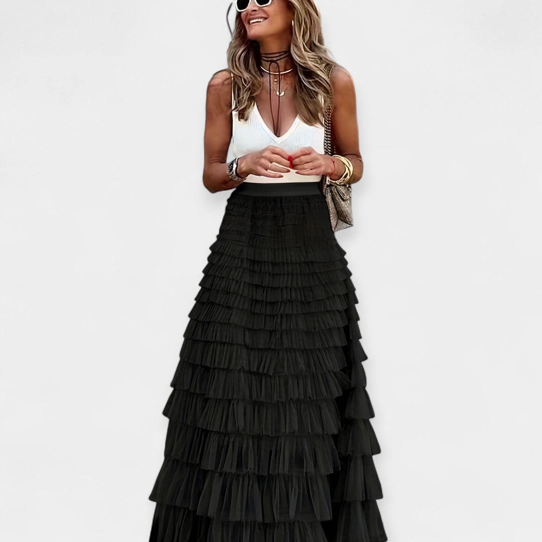 Boho Skirt with Net Satin Edge