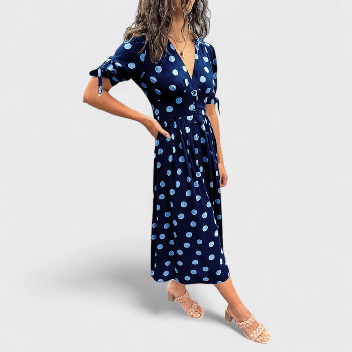 Monique - Elegant Polka Dot Dress