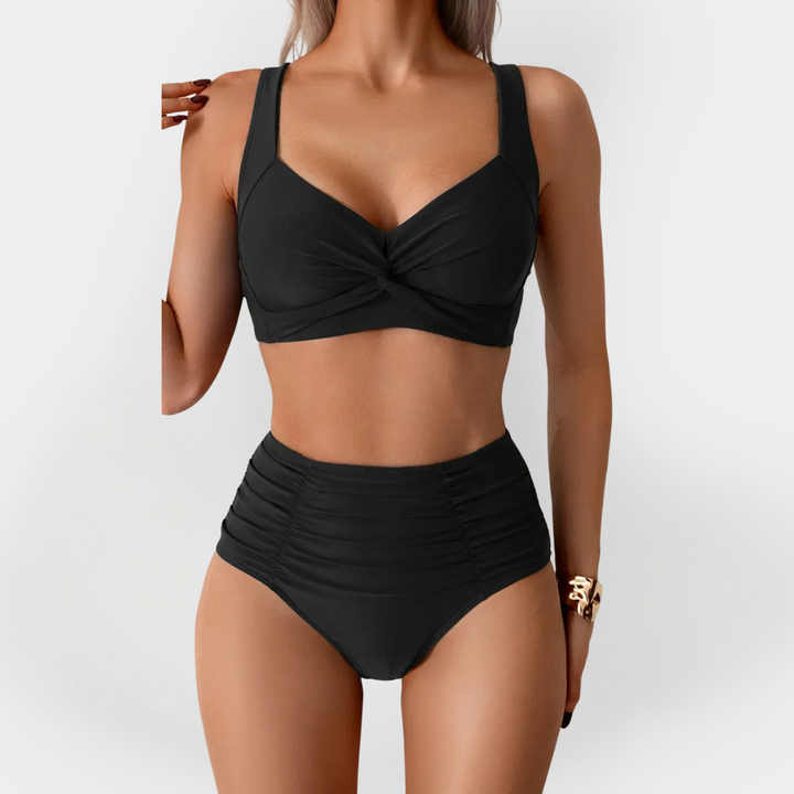 High-Waisted Bikini with Trim on the Bust