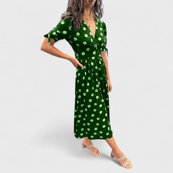 Monique - Elegant Polka Dot Dress