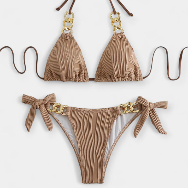 Striped Bikini Set with Seams
