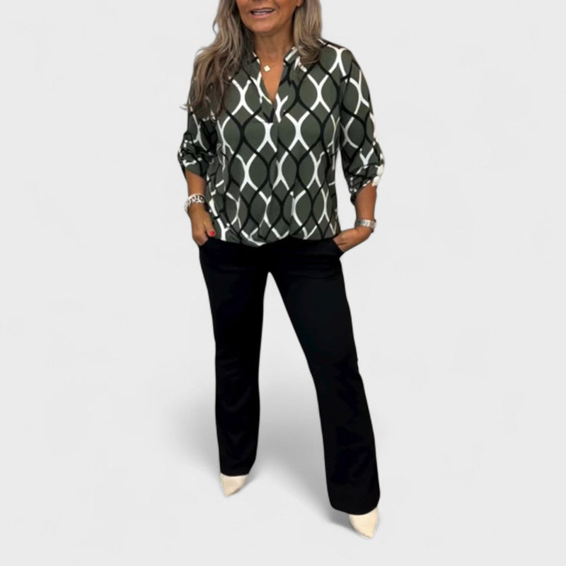 Janny - Casual blouse with long sleeves and elegant pattern