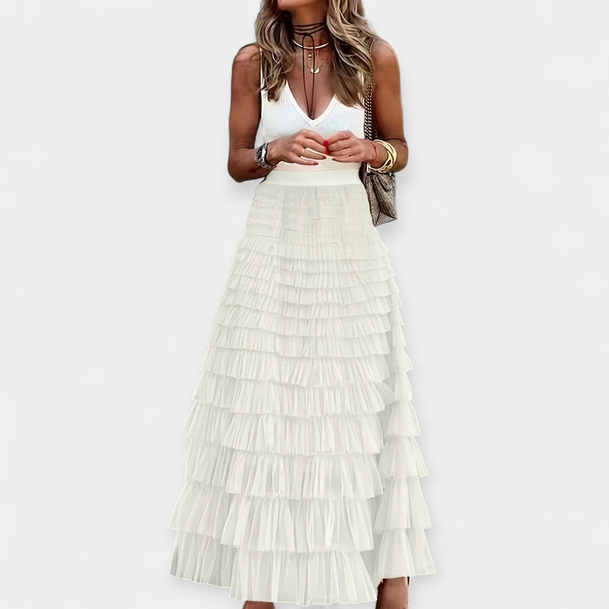 Boho Skirt with Net Satin Edge