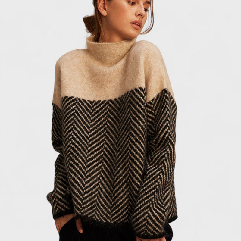 Malene - High Neck Cotton Sweater
