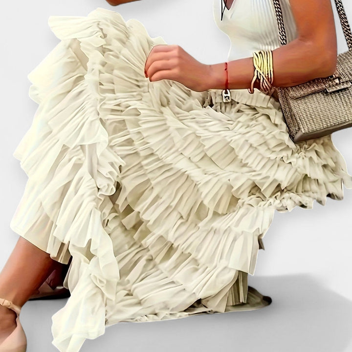 Boho Skirt with Net Satin Edge