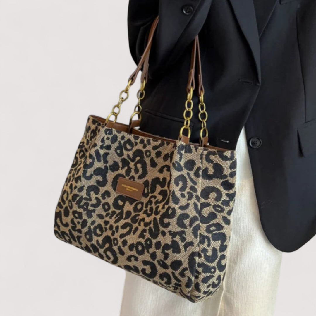 Alma – Leopard Canvas Shopping Bag