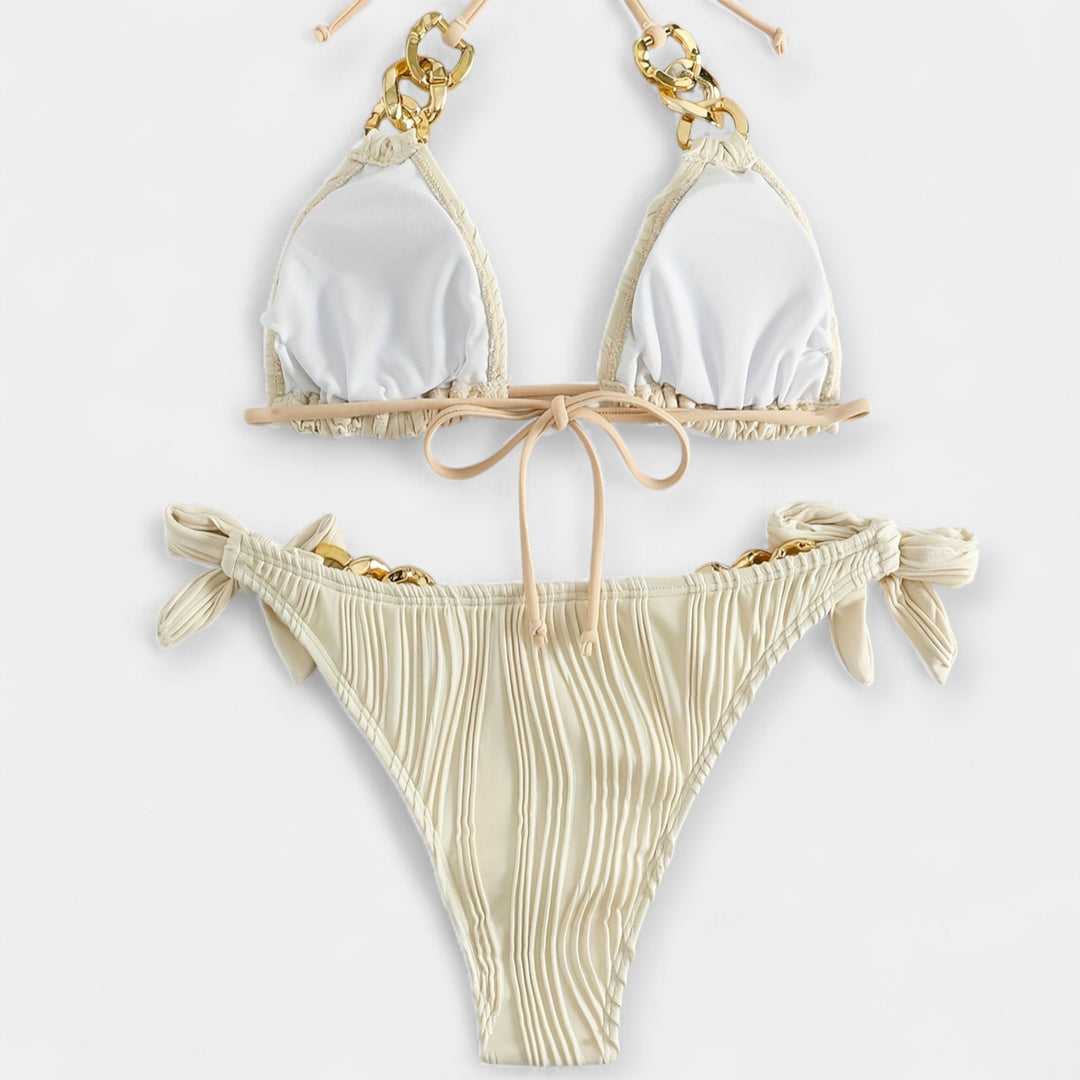 Striped Bikini Set with Seams