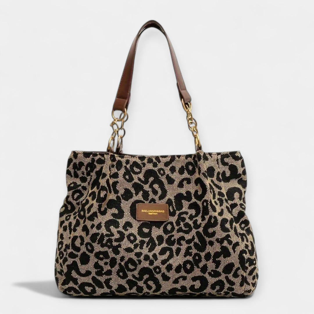 Shoulder bag with animal print