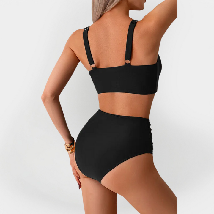 High-Waisted Bikini with Trim on the Bust