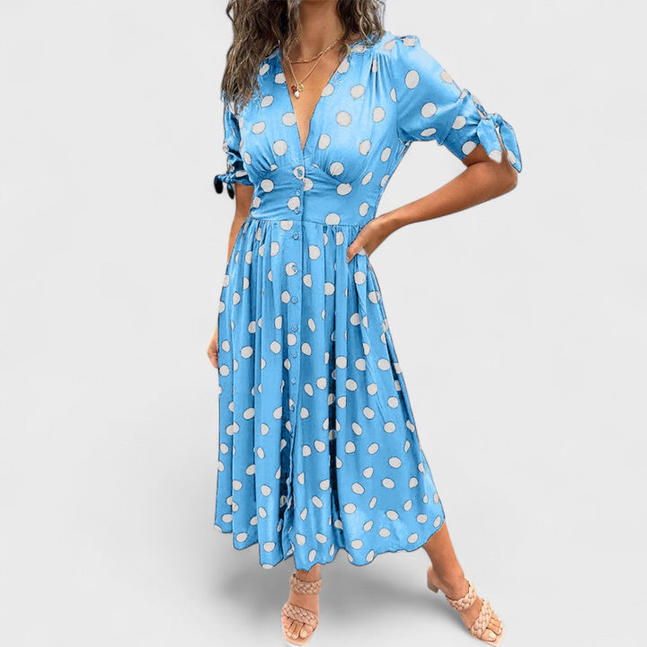 Monique - Elegant Polka Dot Dress