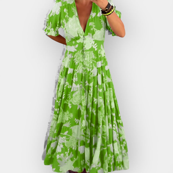 Let Floral Dress with Pockets