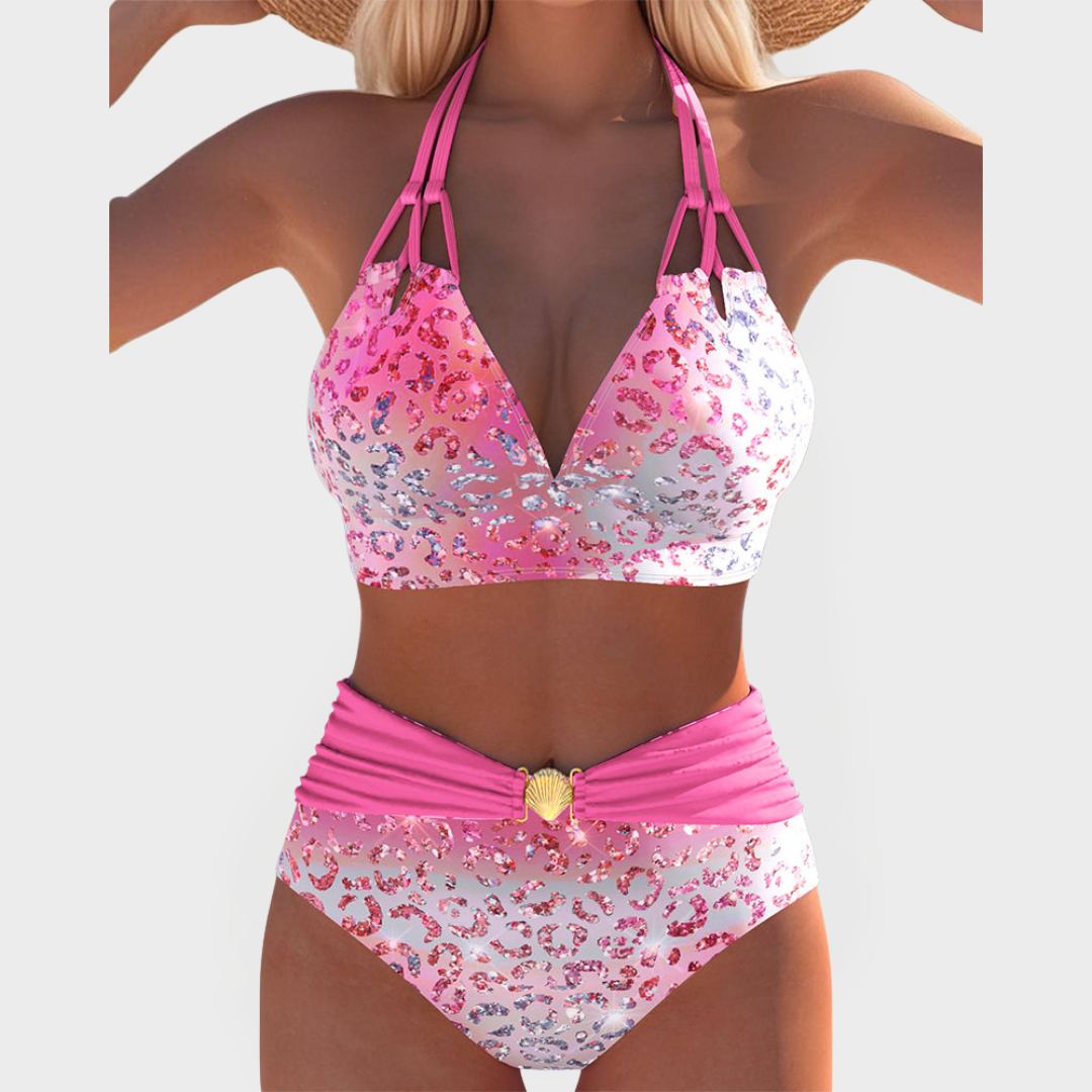 Patterned Bikini with Bra