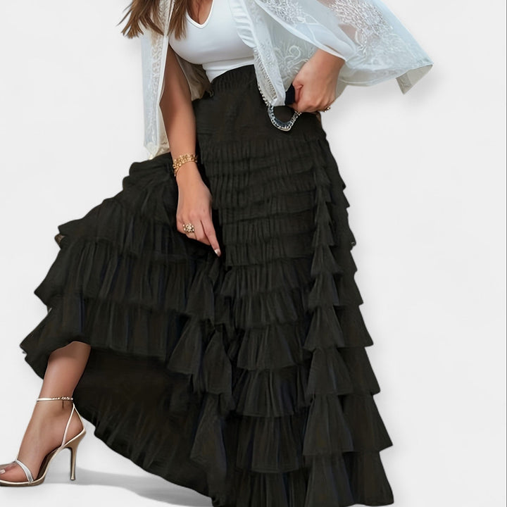 Elegant Skirt with Tulle Decorative Detail