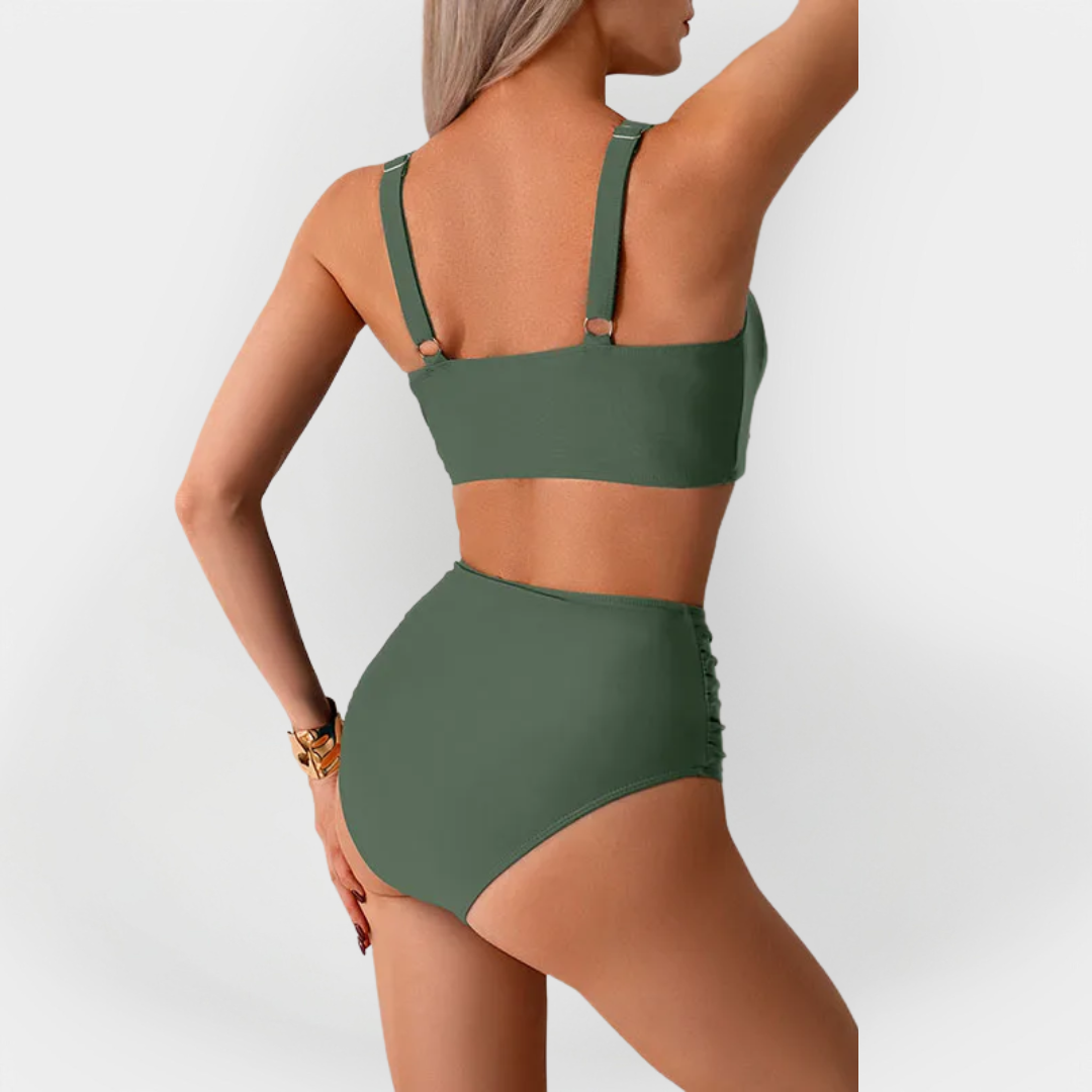 High-Waisted Bikini with Trim on the Bust