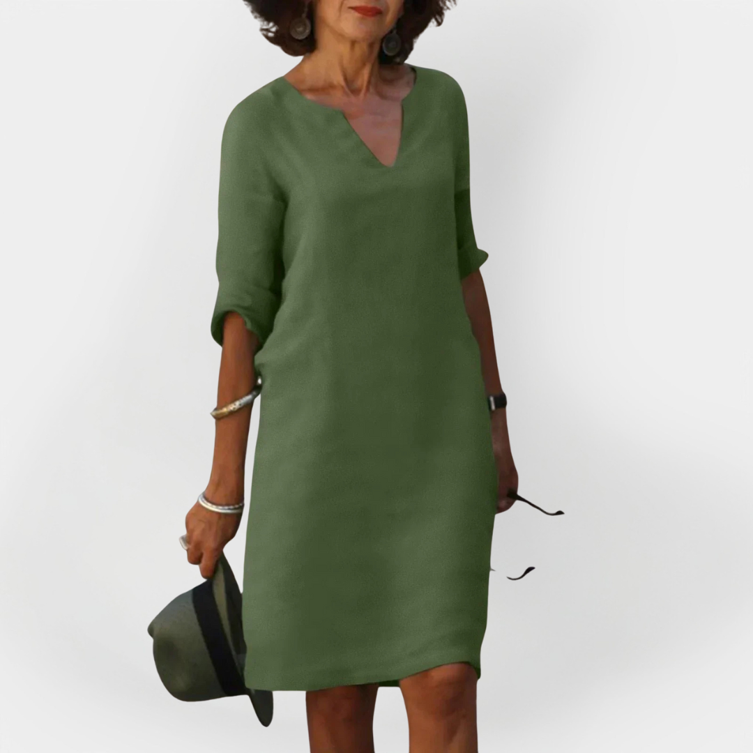 Everyday Dress with V-Neck