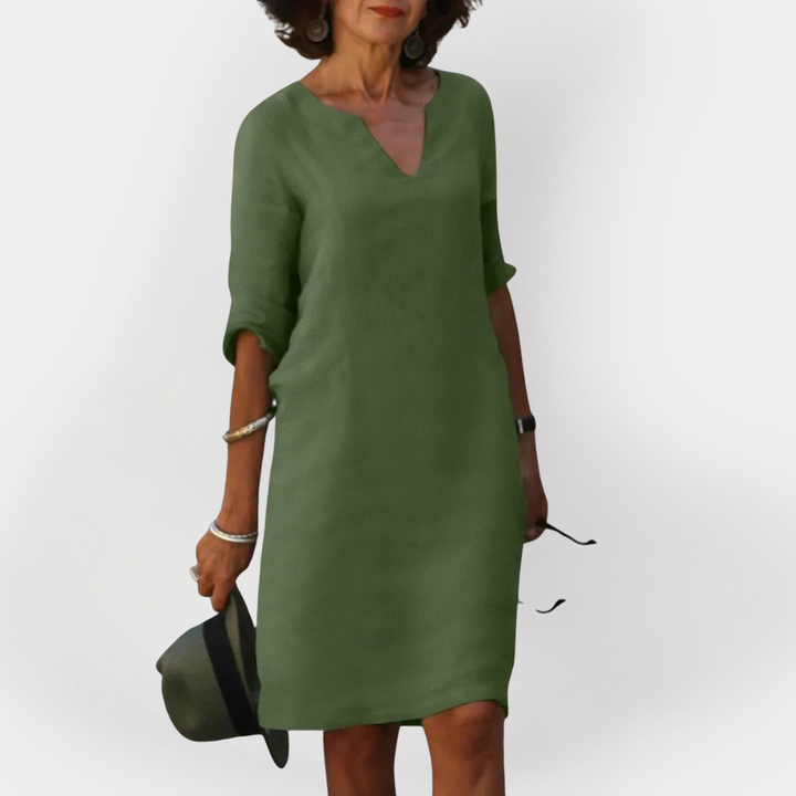 Everyday Dress with V-Neck