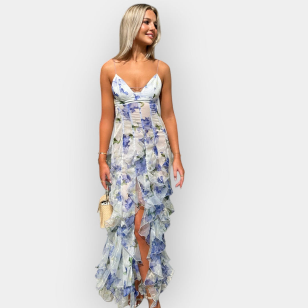 Maxi Dress with Adjustable Ruffles