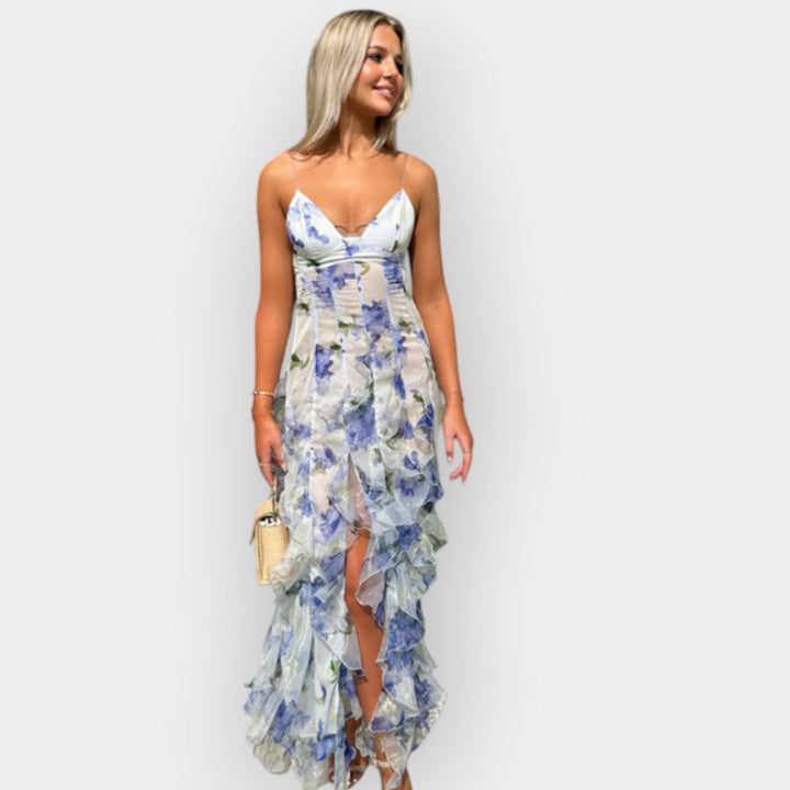 Maxi Dress with Adjustable Ruffles