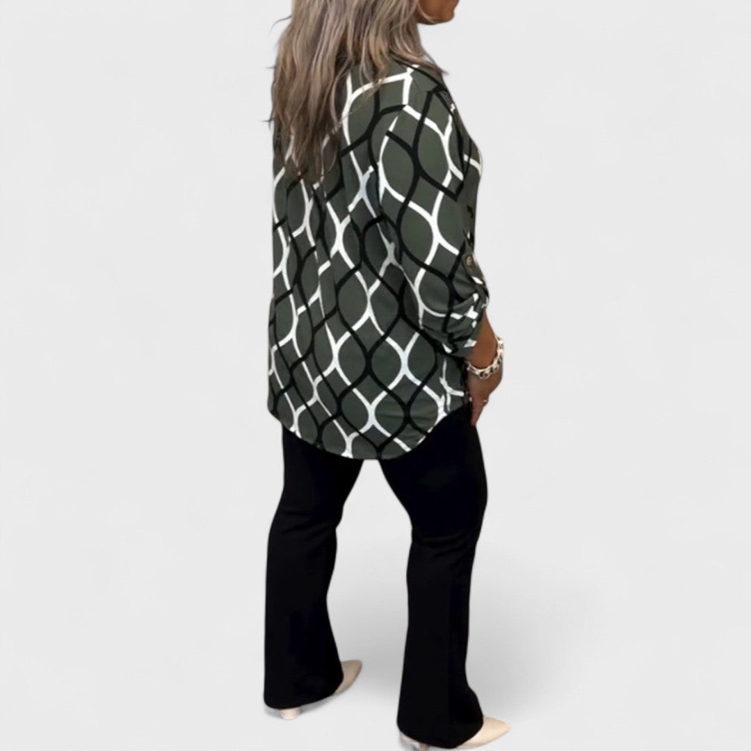 Janny - Casual blouse with long sleeves and elegant pattern