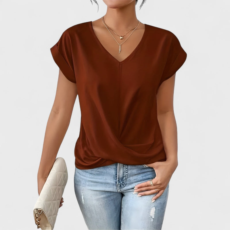 Maia – Twist Front V-Neck Top