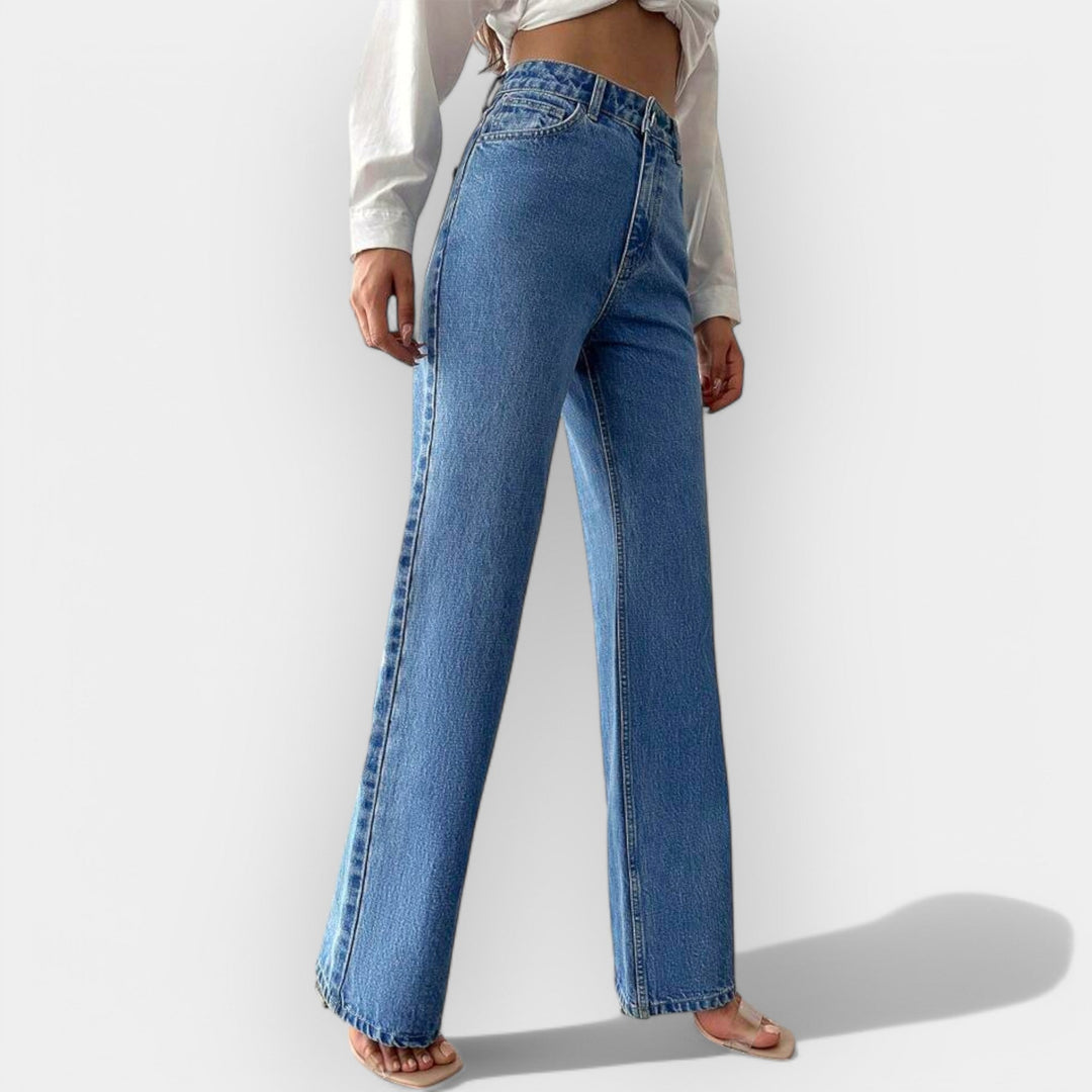 High Waist Jeans with Comfortable Wide Fit