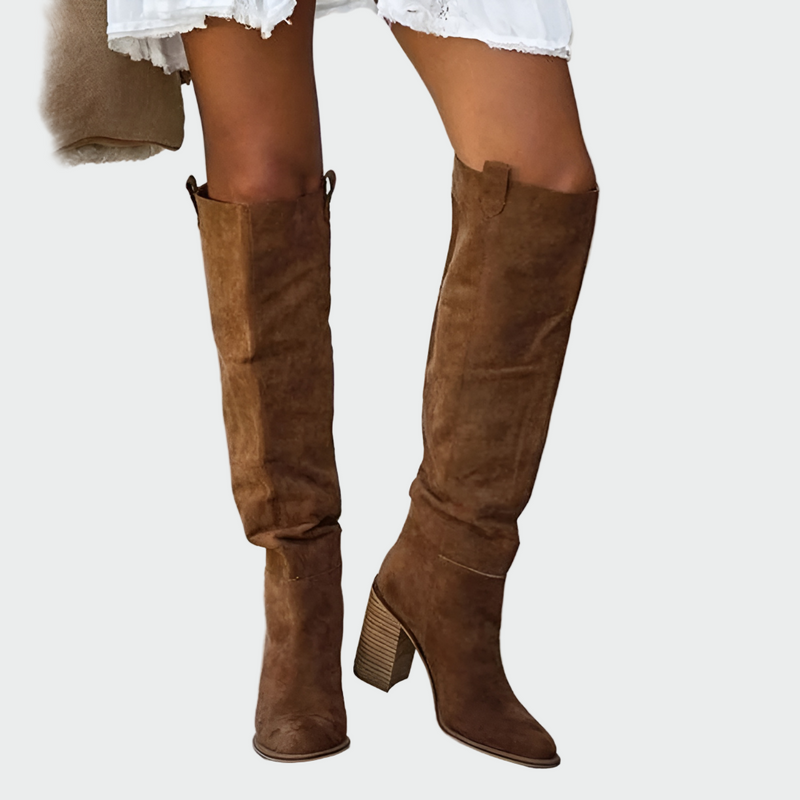 Leather orthopedic knee-high boots