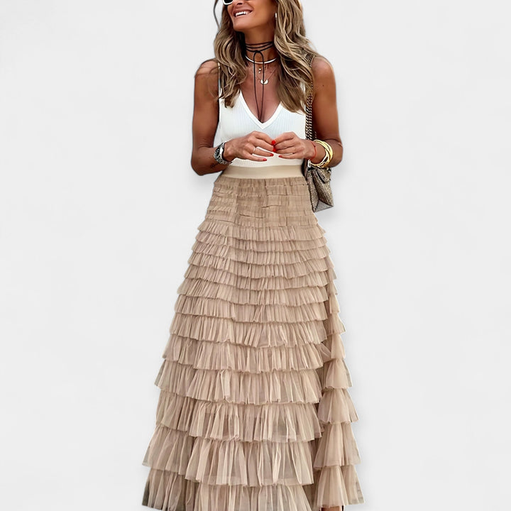 Boho Skirt with Net Satin Edge