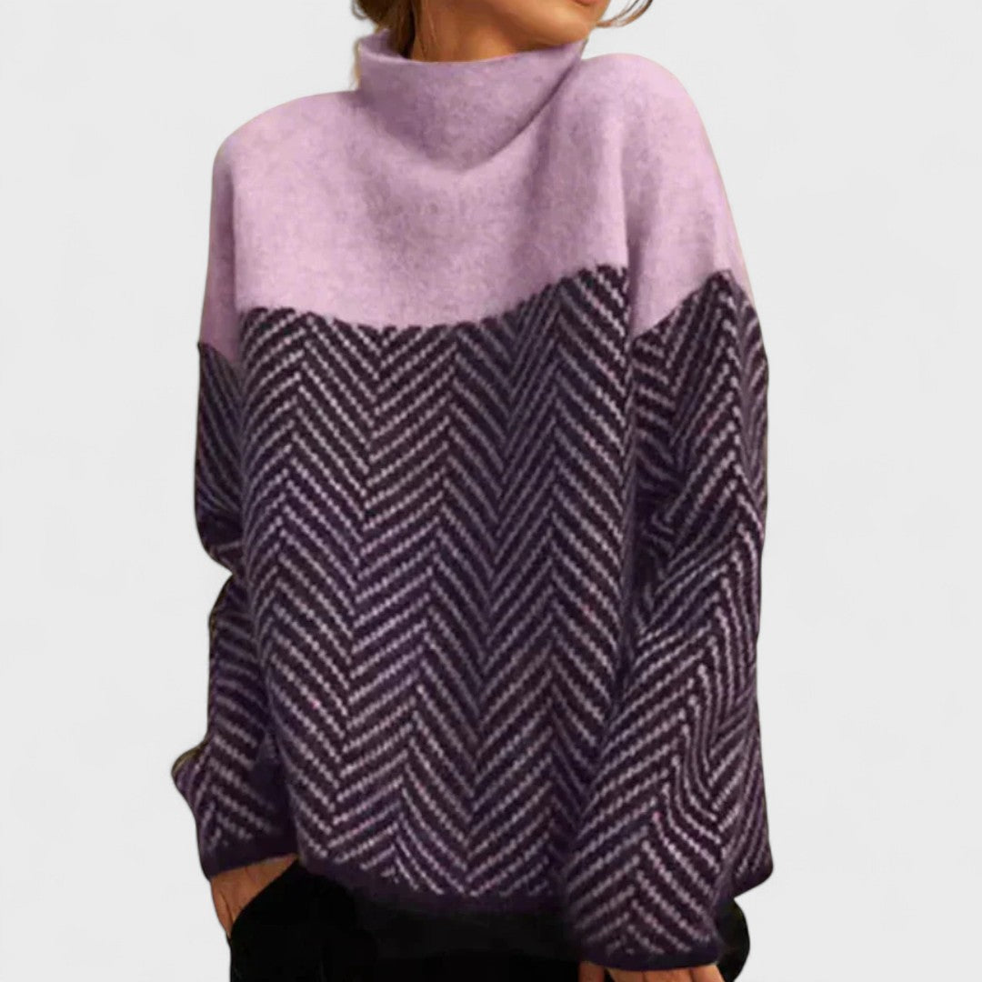 Malene - High Neck Cotton Sweater