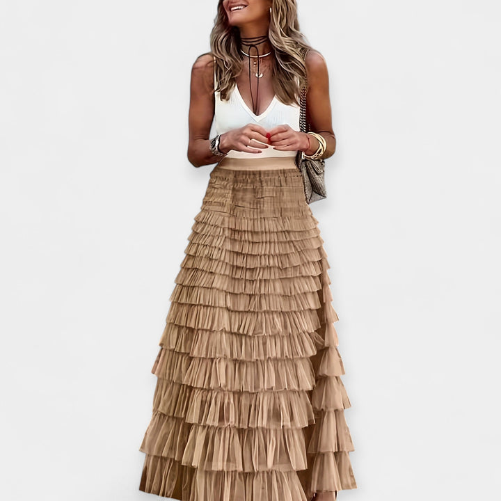 Boho Skirt with Net Satin Edge