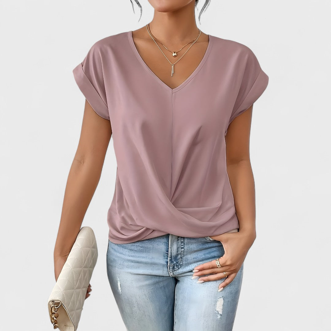 Maia – Twist Front V-Neck Top