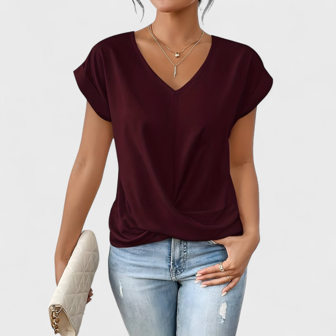 Maia – Twist Front V-Neck Top