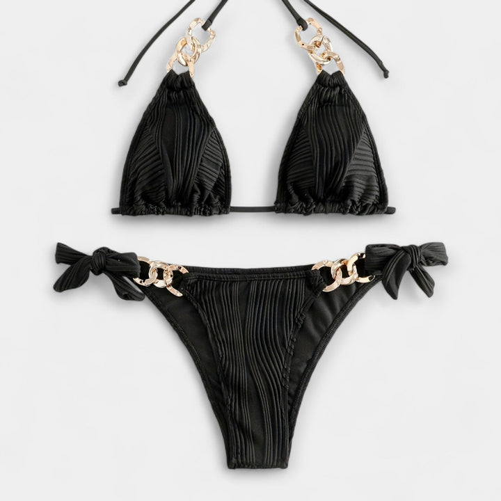 Striped Bikini Set with Seams