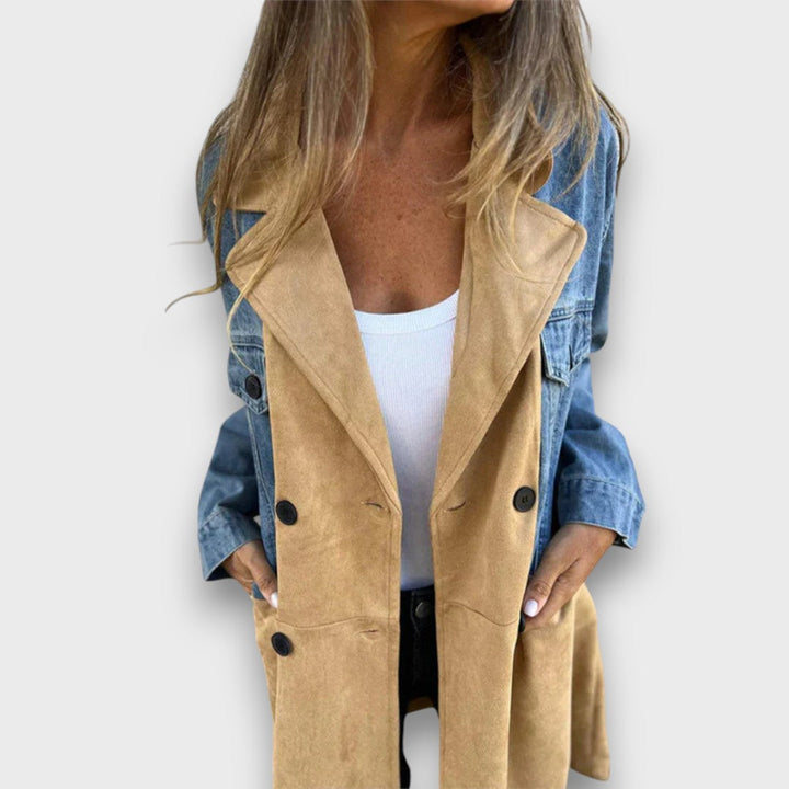 Ariana – Denim and Faux Suede Coat