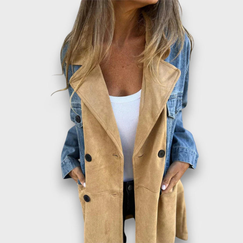 Ariana – Denim and Faux Suede Coat