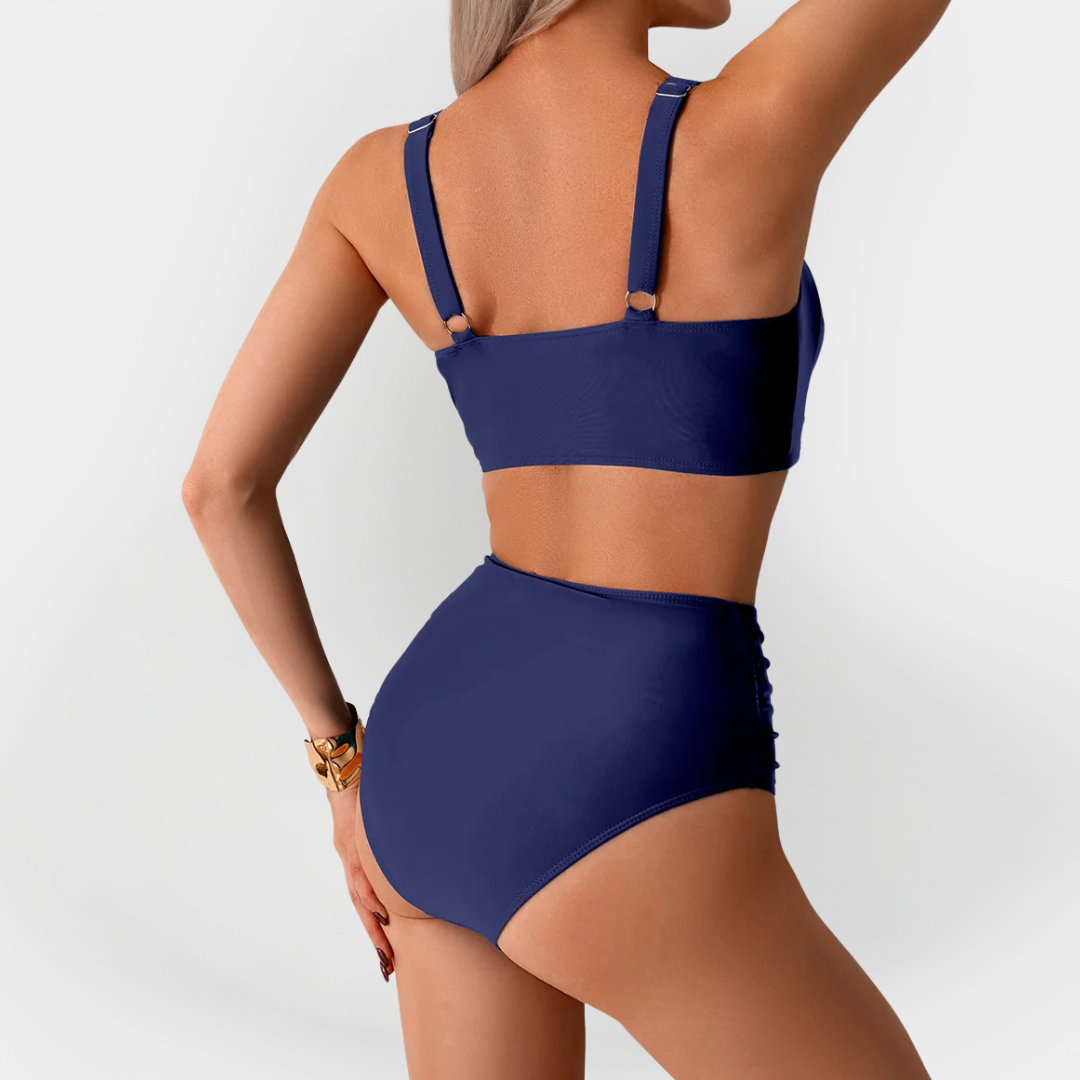 High-Waisted Bikini with Trim on the Bust