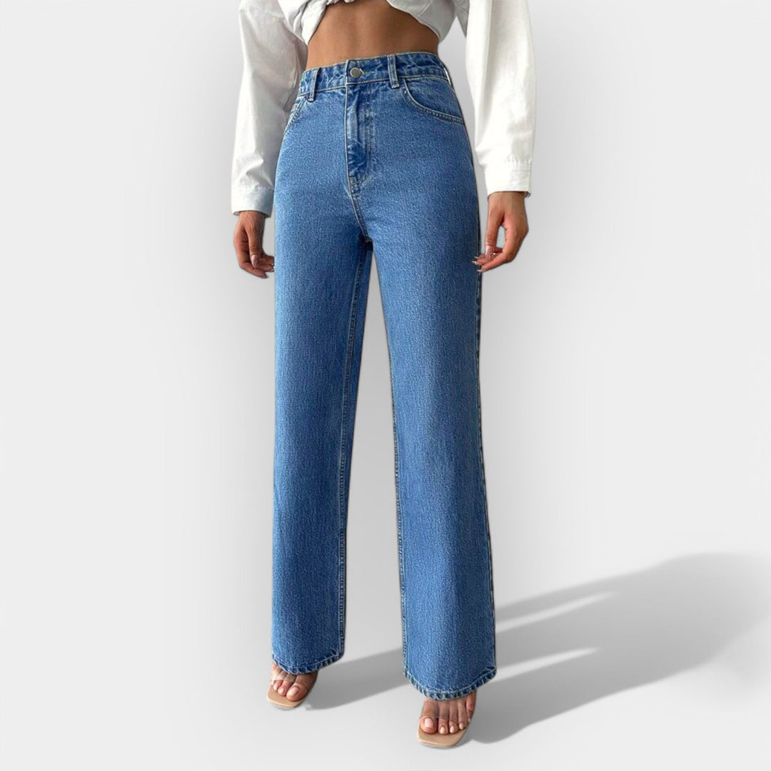High Waist Jeans with Comfortable Wide Fit