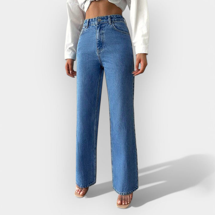 High Waist Jeans with Comfortable Wide Fit
