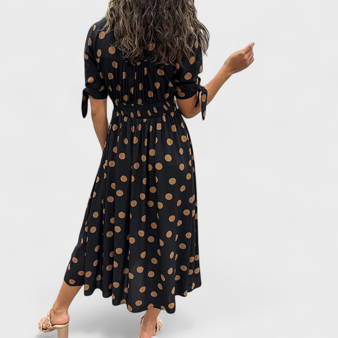 Monique - Elegant Polka Dot Dress