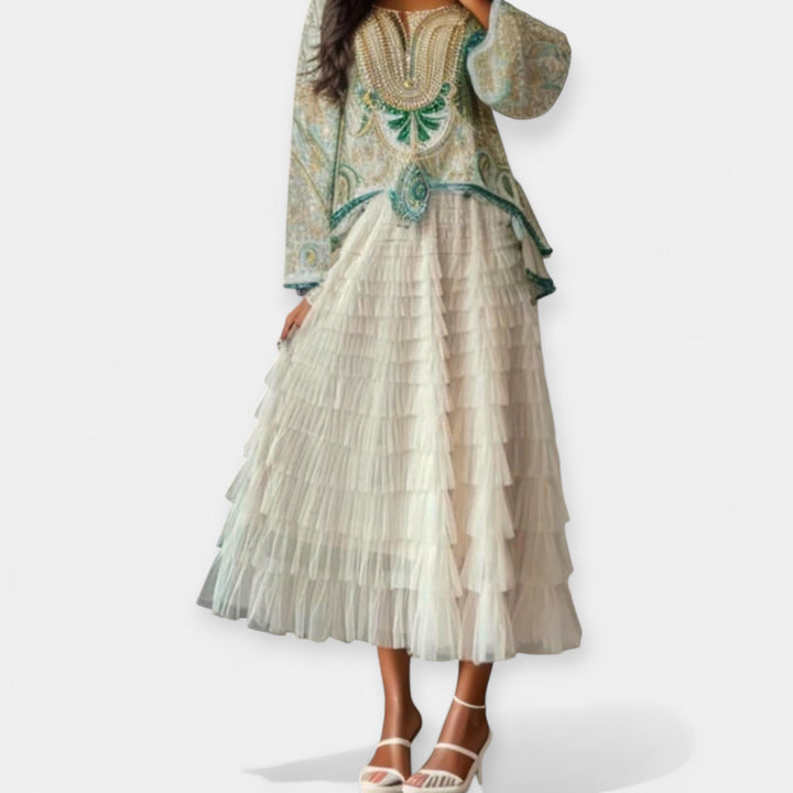 Elegant Skirt with Tulle Decorative Detail