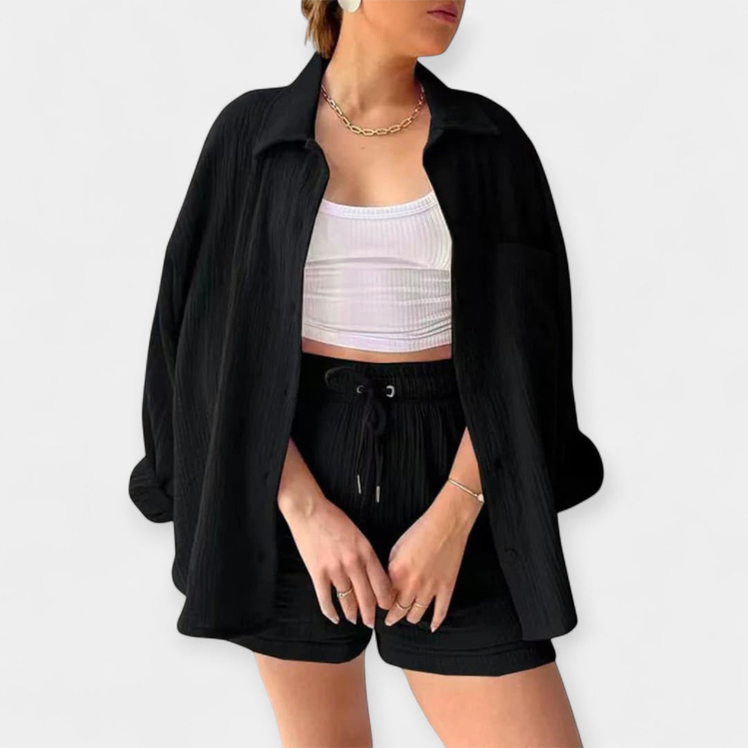 Two-Tone Summer Set Top and Shorts
