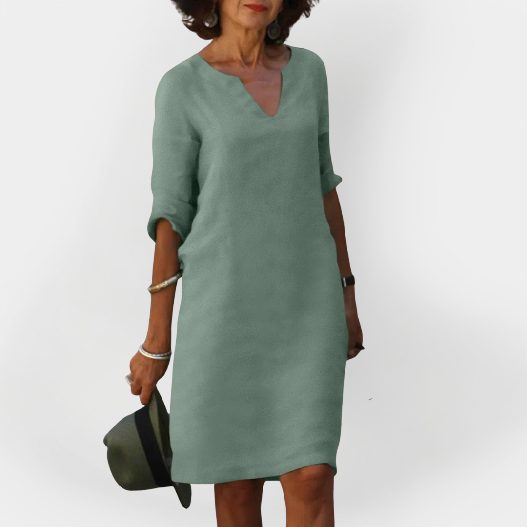 Everyday Dress with V-Neck