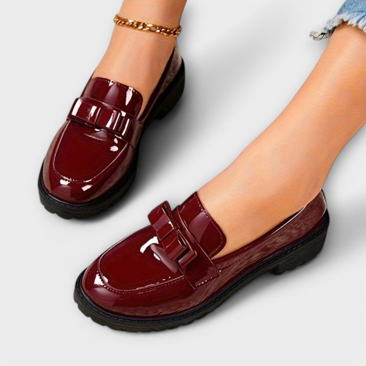 Give Style Leather Moccasins with Bow