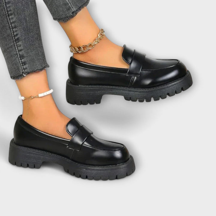 Ladies' Moccasins with Orthopedic Design and Satin Heels