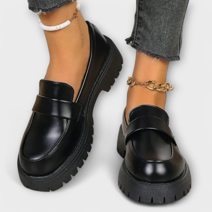 Ladies' Moccasins with Orthopedic Design and Satin Heels