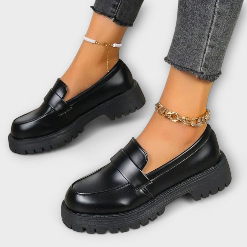 Ladies' Moccasins with Orthopedic Design and Satin Heels