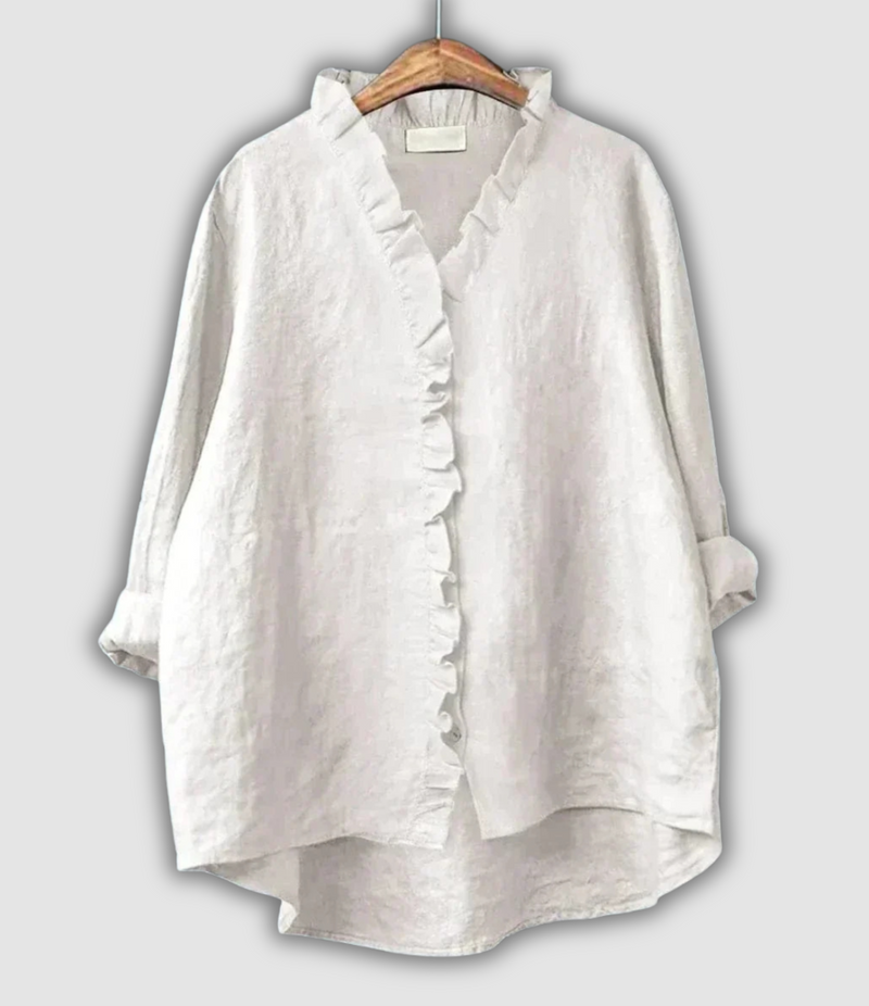 Lined Blouse Brown Red